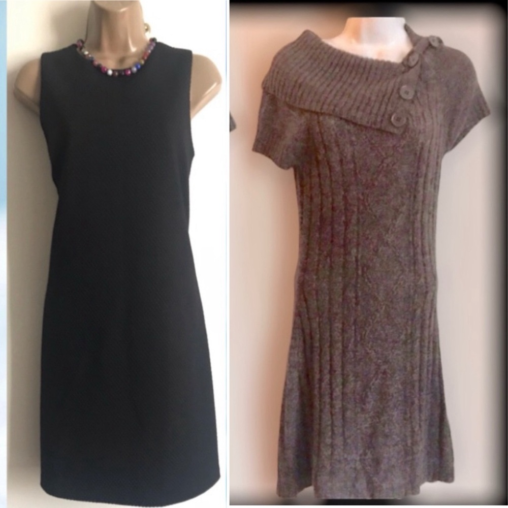 2 Dresses 1 Black 1 Brown Sweater style